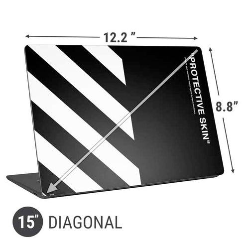 Black and White Stripes Universal Laptop 15in (12.2 x 8.8in) Skin